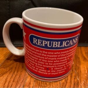 REPUBLICANS The Toscany Collection Coffee Mug Cup Red Party Politics Patriotic